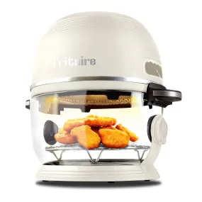 Fritaire Self-Cleaning Glass Bowl Air Fryer, 5-Qt, White