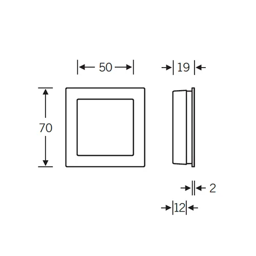 FSB Square Flush Pull - Open