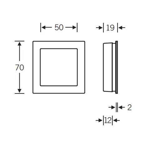 FSB Square Flush Pull - Spring Loaded Cover