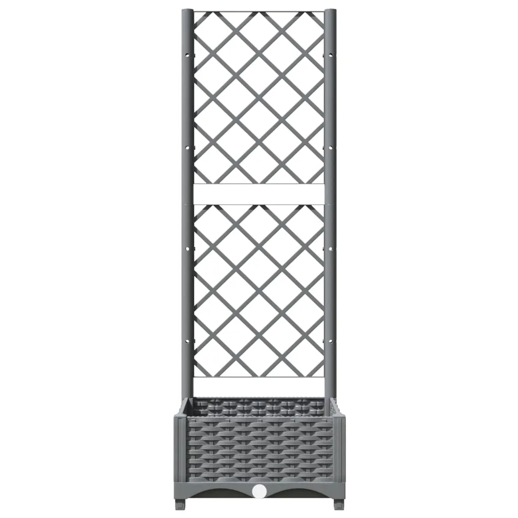 Garden Planter with Trellis Light Grey 40x40x121.5 cm PP