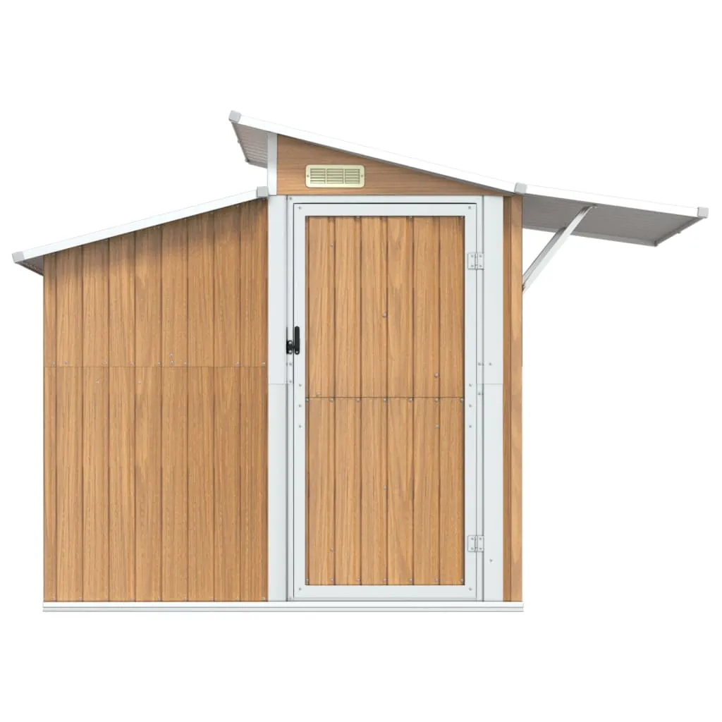 Garden Shed Brown 270x130x208.5 cm Galvanised Steel