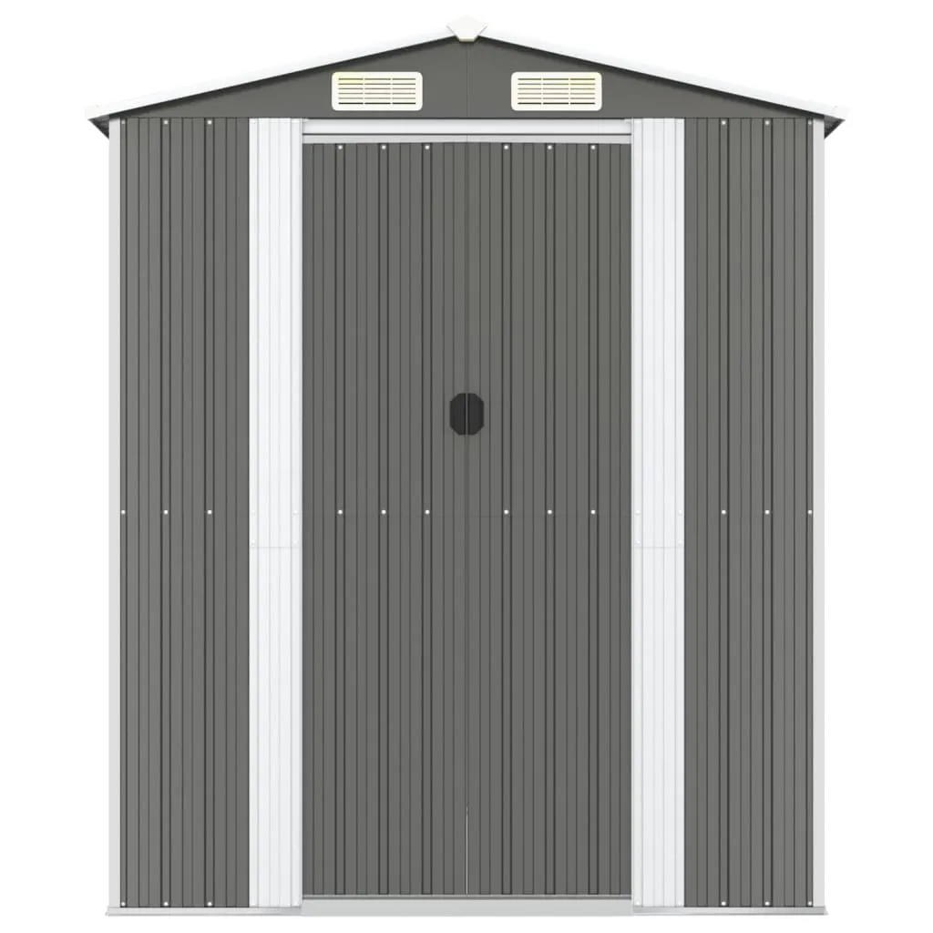 Garden Shed Light Grey 192x689x223 cm Galvanised Steel