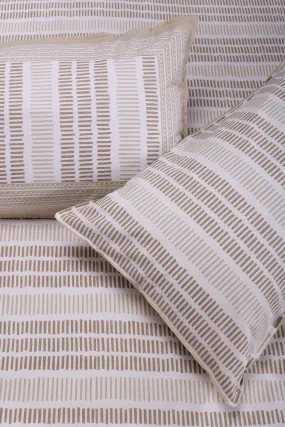 Gayatri Binary Beige Cotton Bedsheet