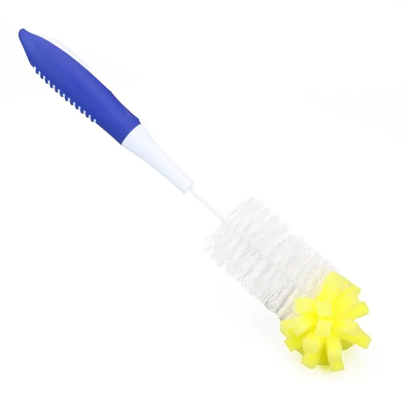 Glass & Bottle Brush With Unique Sponge Tip & Soft Grip Handle - 35cm x 7cm x 7cm