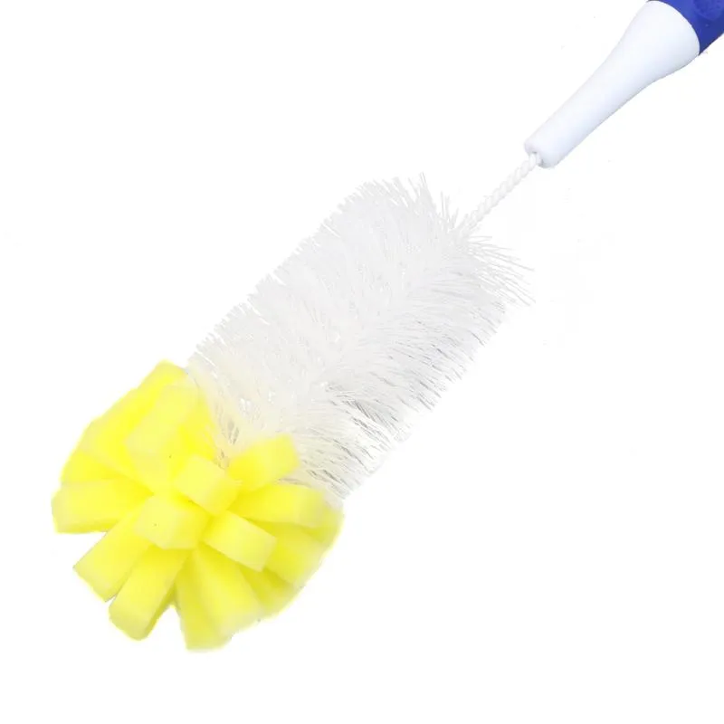 Glass & Bottle Brush With Unique Sponge Tip & Soft Grip Handle - 35cm x 7cm x 7cm