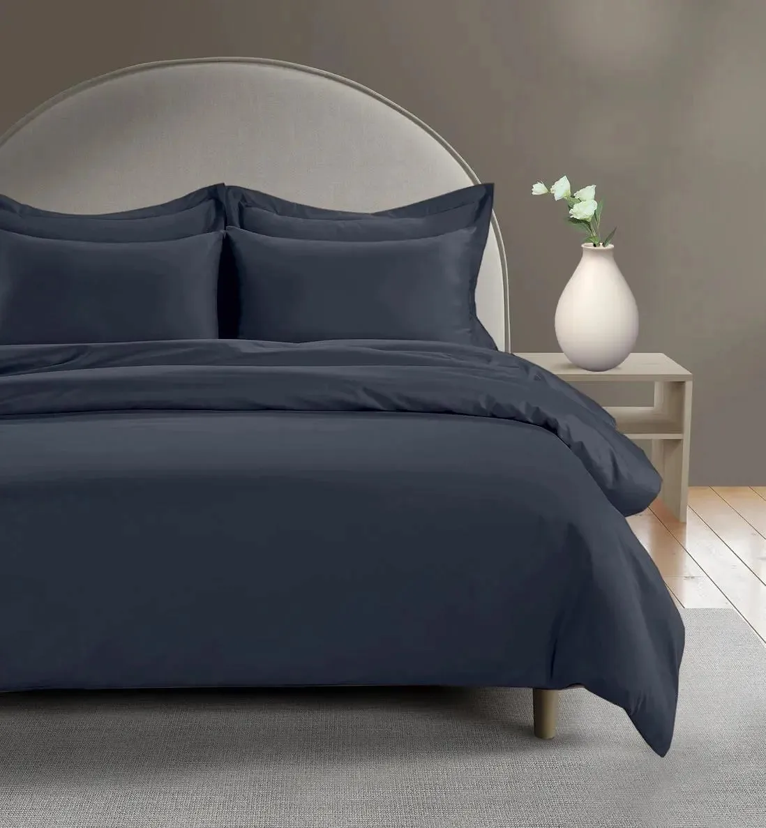 Graphite Grey 800 thread Count Egyptian Cotton Sateen Duvet Cover