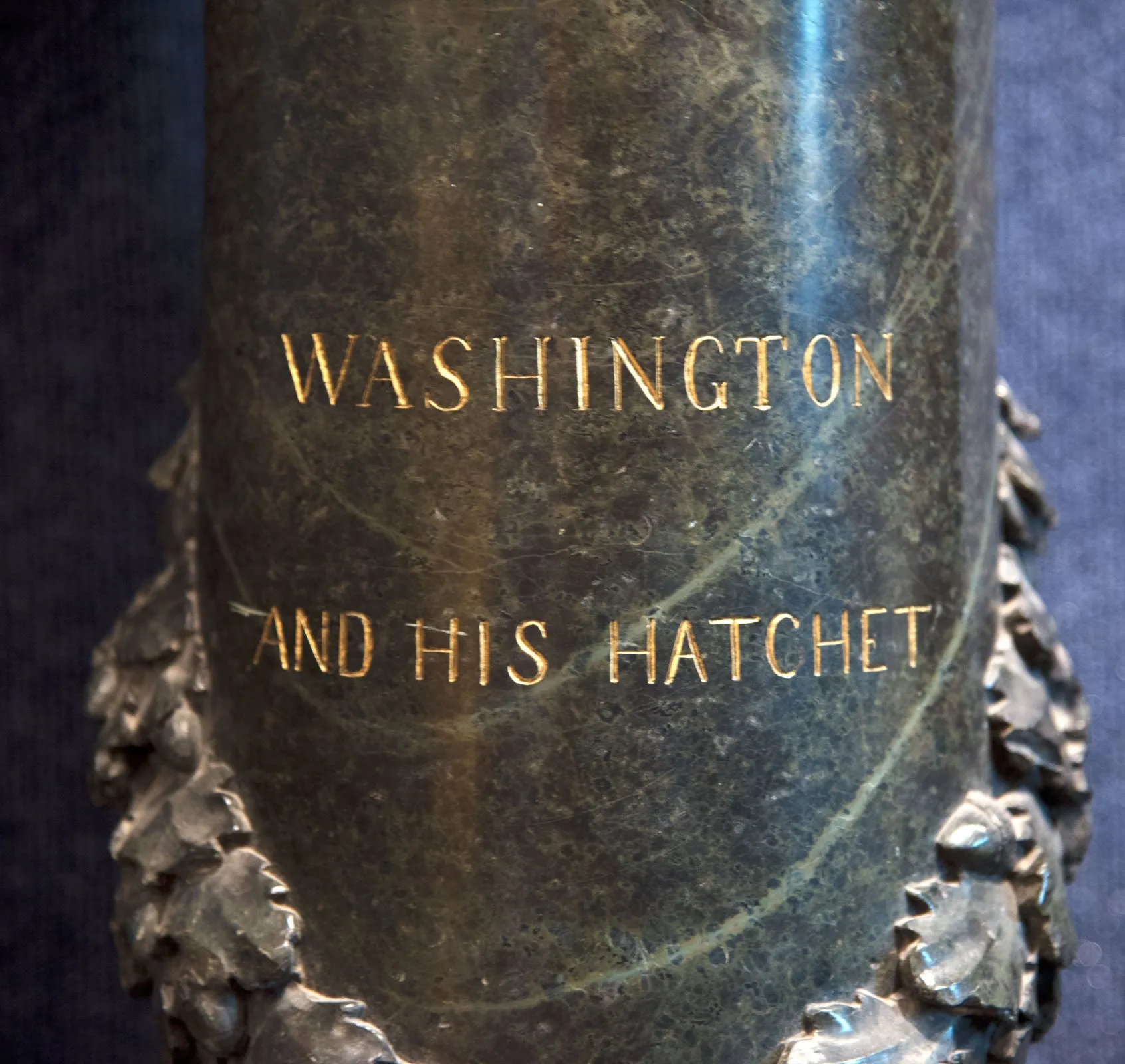 Green Marble and Gilt Americana Pedestal