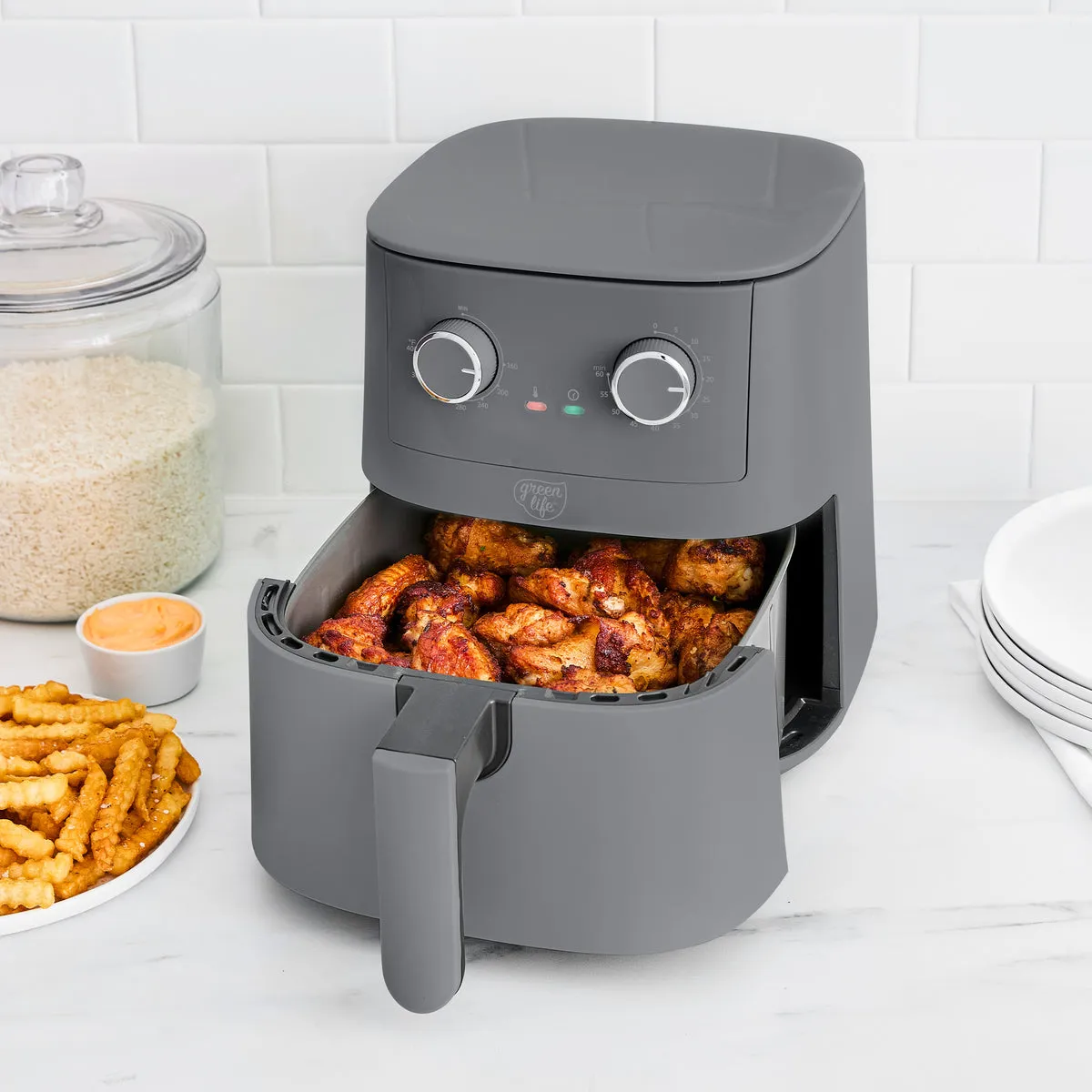 GreenLife 4.5-Quart EZ Air Fryer | Graphite