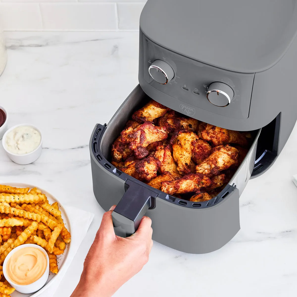 GreenLife 4.5-Quart EZ Air Fryer | Graphite