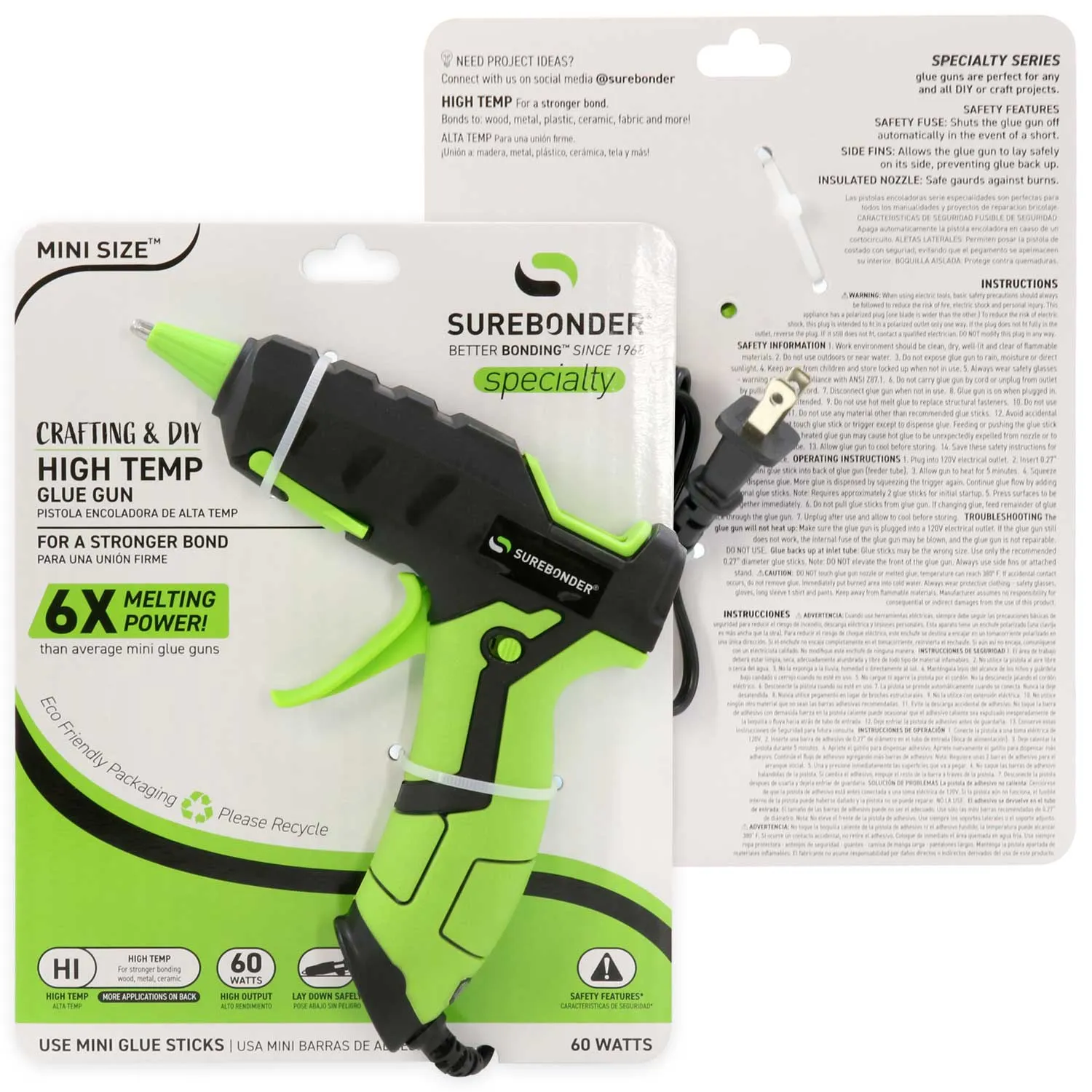 H-127F Specialty Series High-Temperatrue 60 Watt Mini-Size Hot Glue Gun