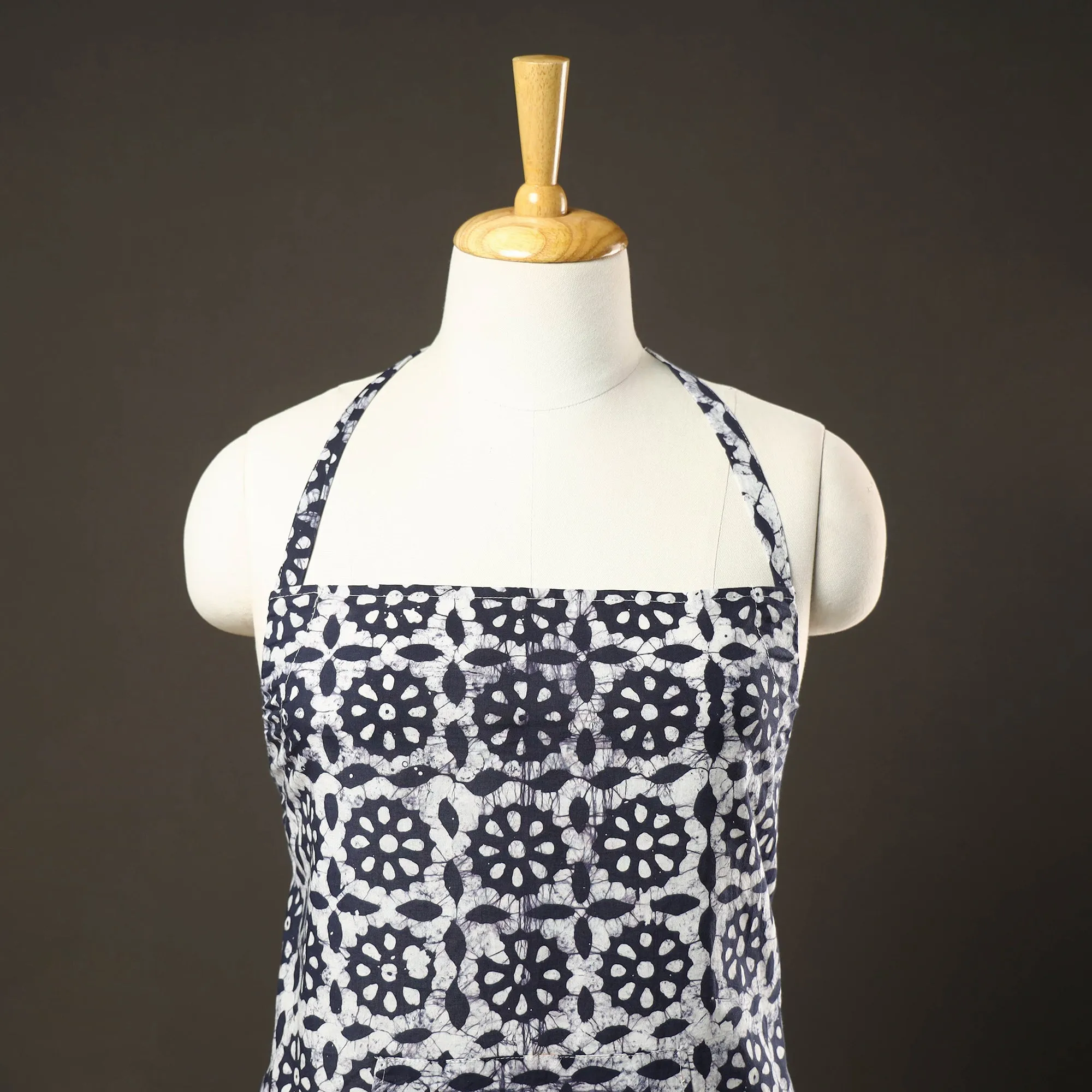 Hand Batik Printed Cotton Apron with Pocket 16