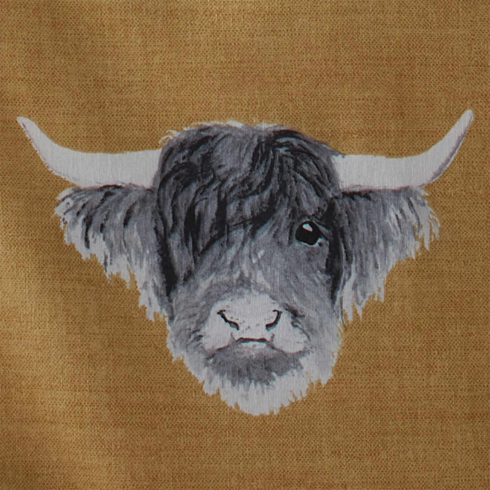 Highland Cow Duvet Cover Set by Fusion in Ochre