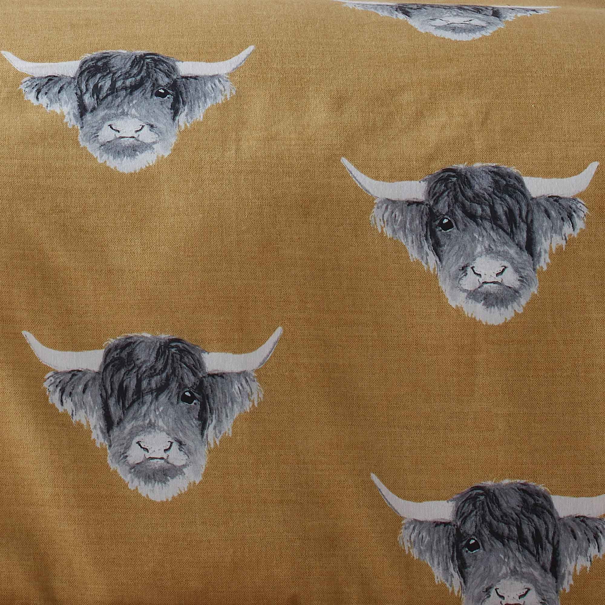 Highland Cow Duvet Cover Set by Fusion in Ochre