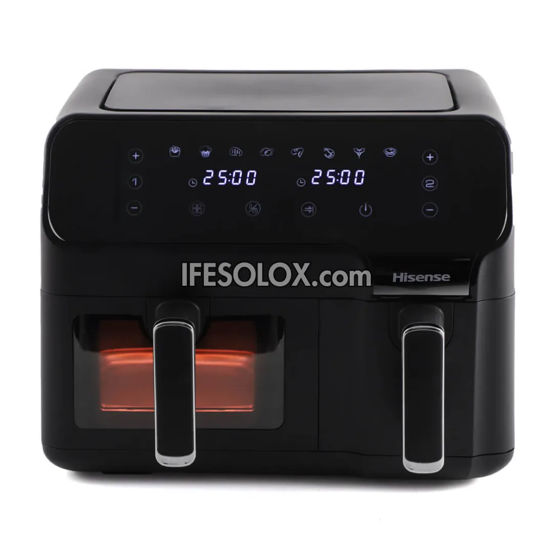 Hisense H09AFBK2S5 8.8Liters Air Fryer with 2700W, Dual Baskets and Multi-LED - Brand New