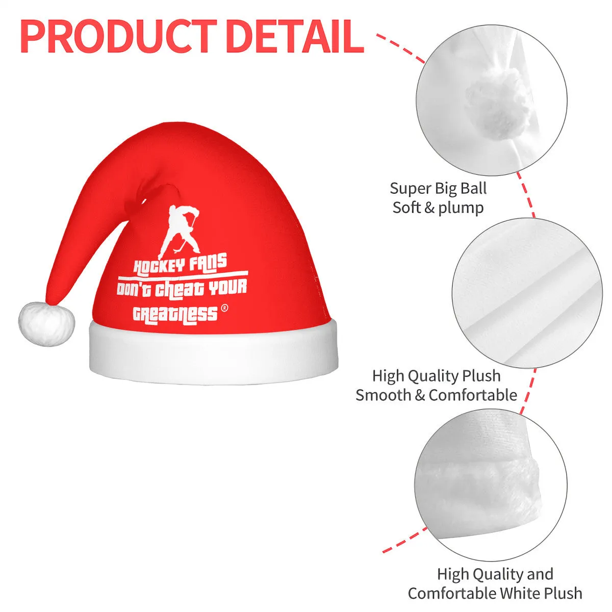 Hockey Fans Adult Plush Christmas Hat