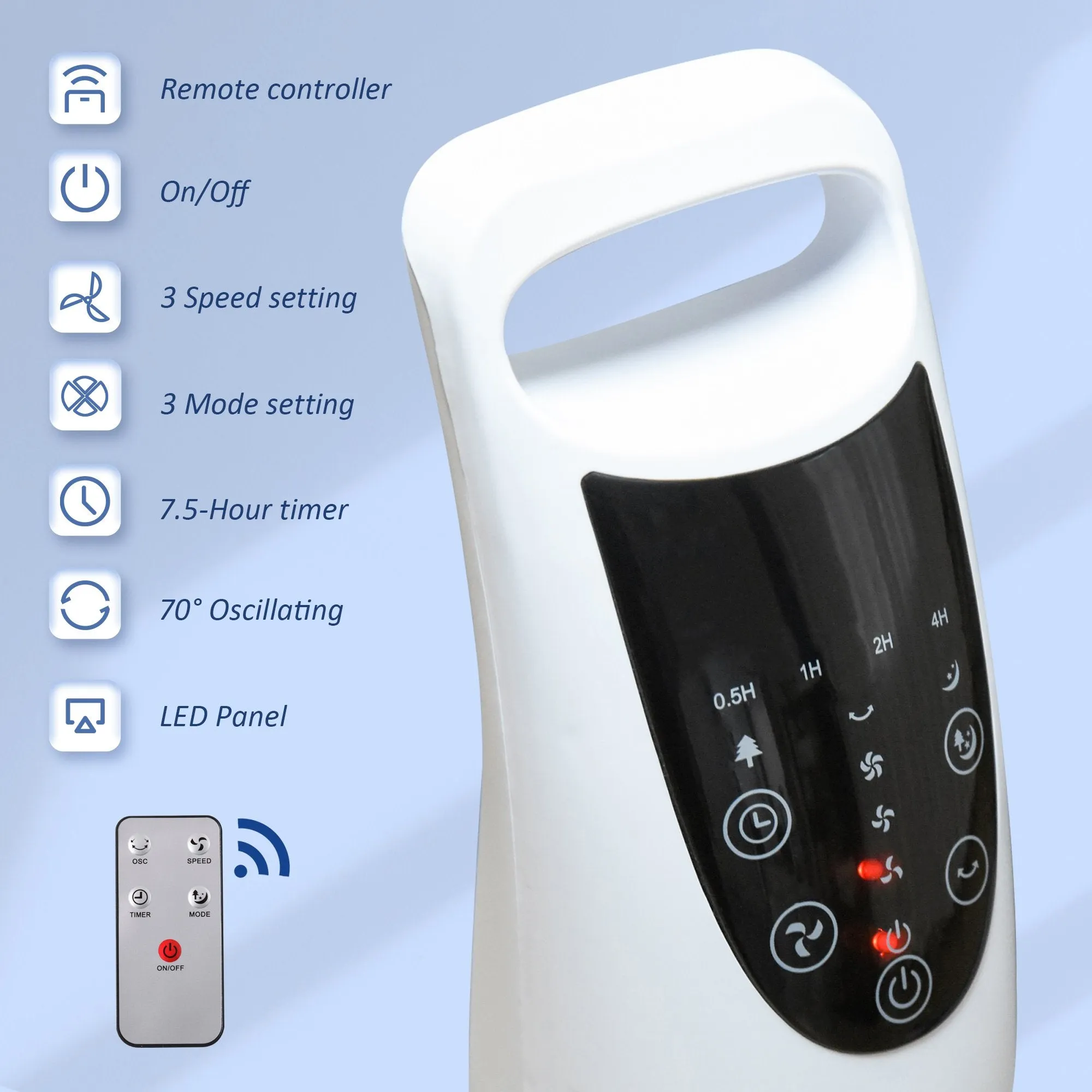 Homcom Freestanding Tower Fan 3 Speed with Remote Controller