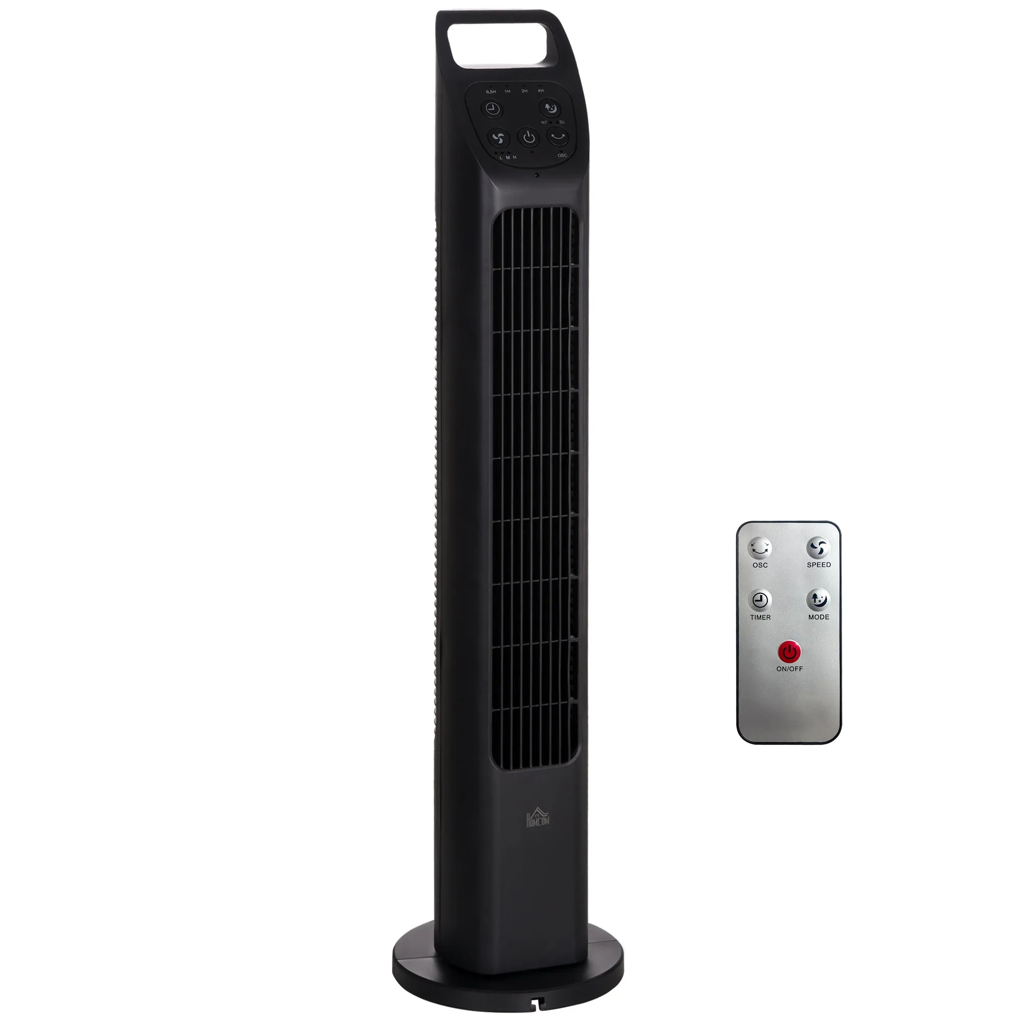 HOMCOM Oscillating Tower Fan Cooling with Remote, 4H Timer for Home Office