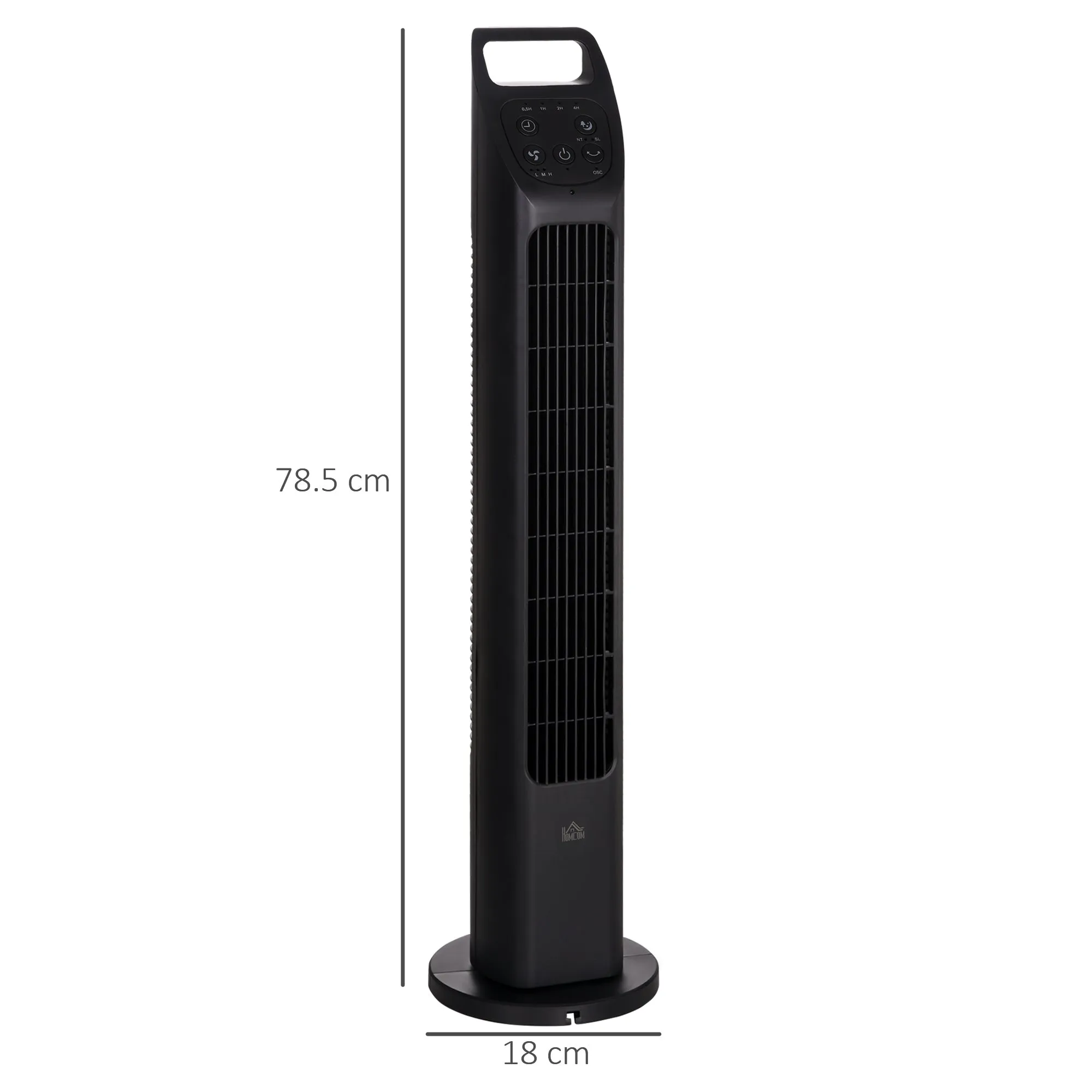 HOMCOM Oscillating Tower Fan Cooling with Remote, 4H Timer for Home Office