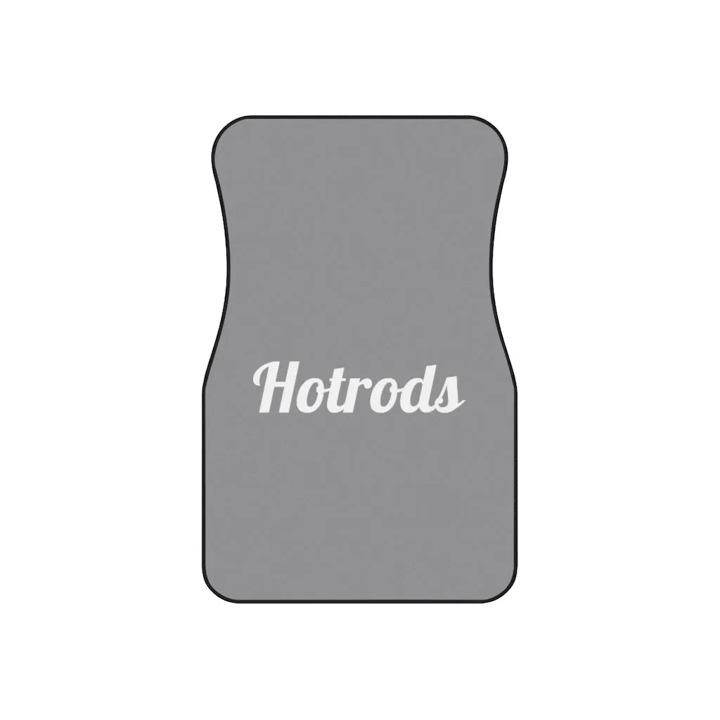 Hotrods Car Mats (Set of 4) Grey w/White print