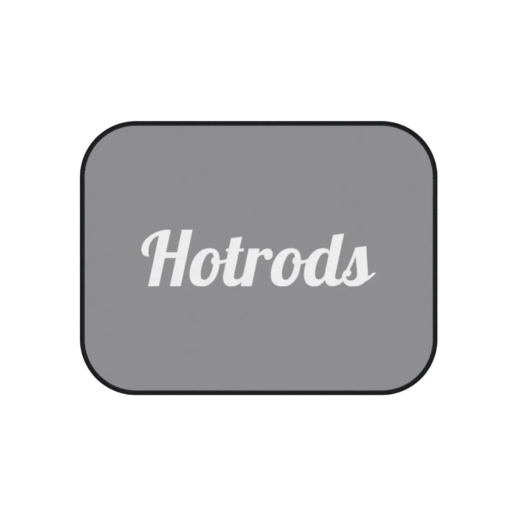 Hotrods Car Mats (Set of 4) Grey w/White print