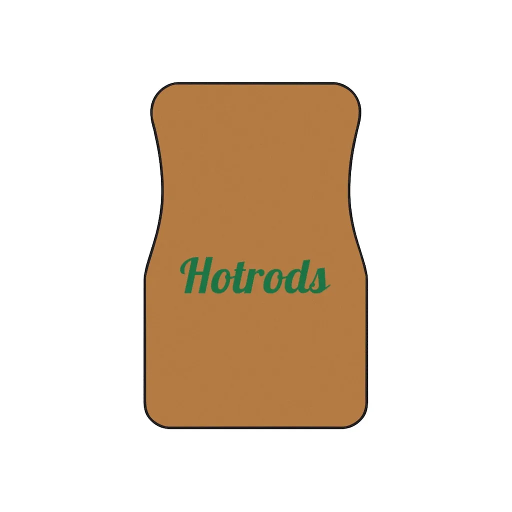 Hotrods Car Mats (Set of 4) - Lt Brown w/Green print