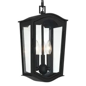 Houghton Hall 3 lights 9 in. Outdoor Hanging Lantern Black finish