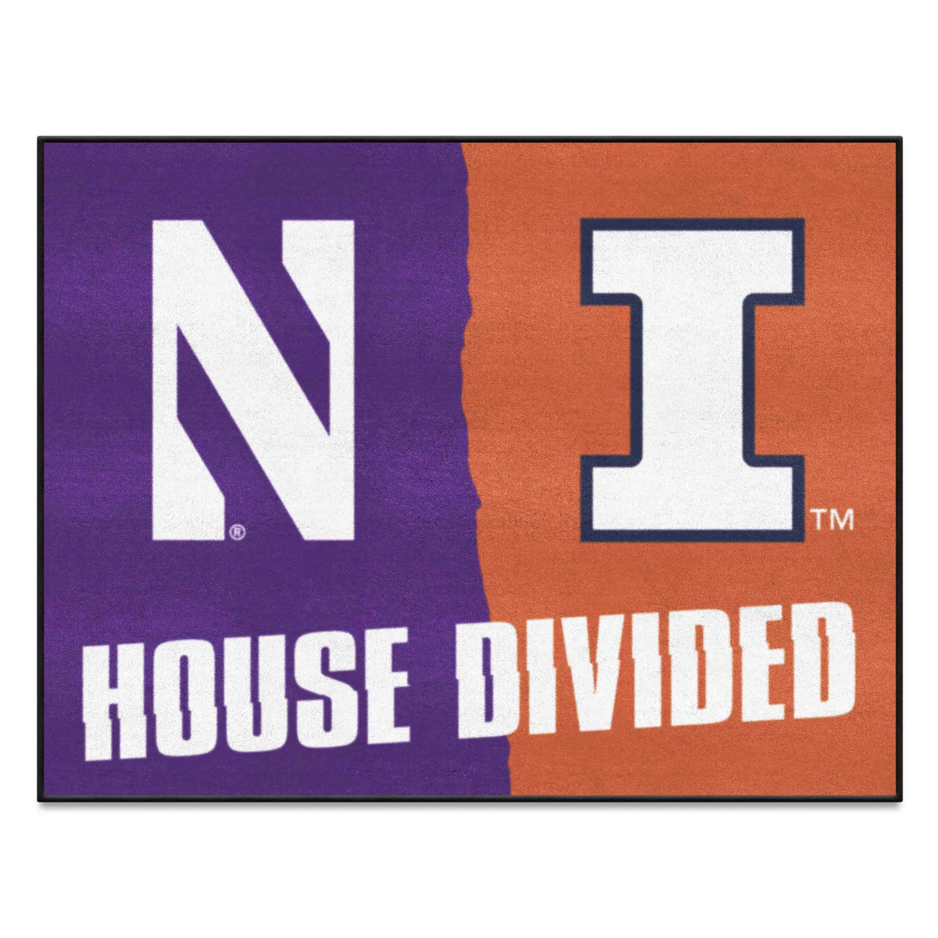 House Divided - Northwestern / Illinois House Divided House Divided Rug - 34 in. x 42.5 in.