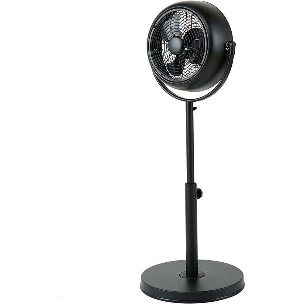 Industrial Retro Adjustable Height Pedestal Stand,8 Inch, Black