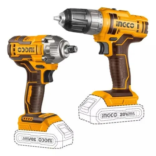 INGCO COSLI230702 Cordless combo 1/2" Impact wrench 300Nm   Impact drill 45Nm