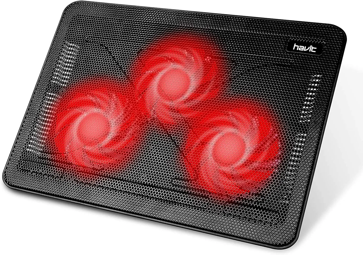 ITEM# 0127   HV-F2056 Gaming Laptop Cooling Pad - Slim USB Powered Laptop Cooler with 3 Fans and Stand for 15.6-17 Inch Laptops (Watch Video)