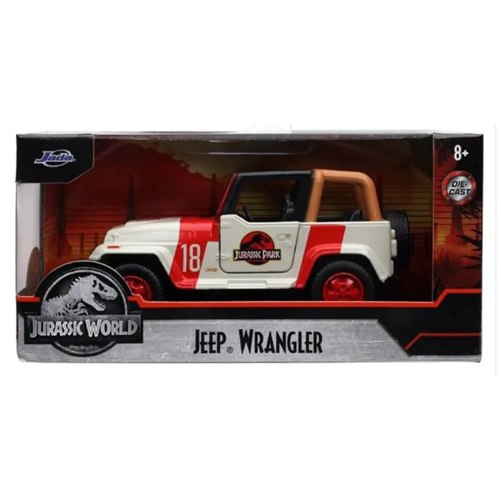 Jada Toys Jurssic World 92 Jeep Wrangler Die Cast 24th Scale Vehicle