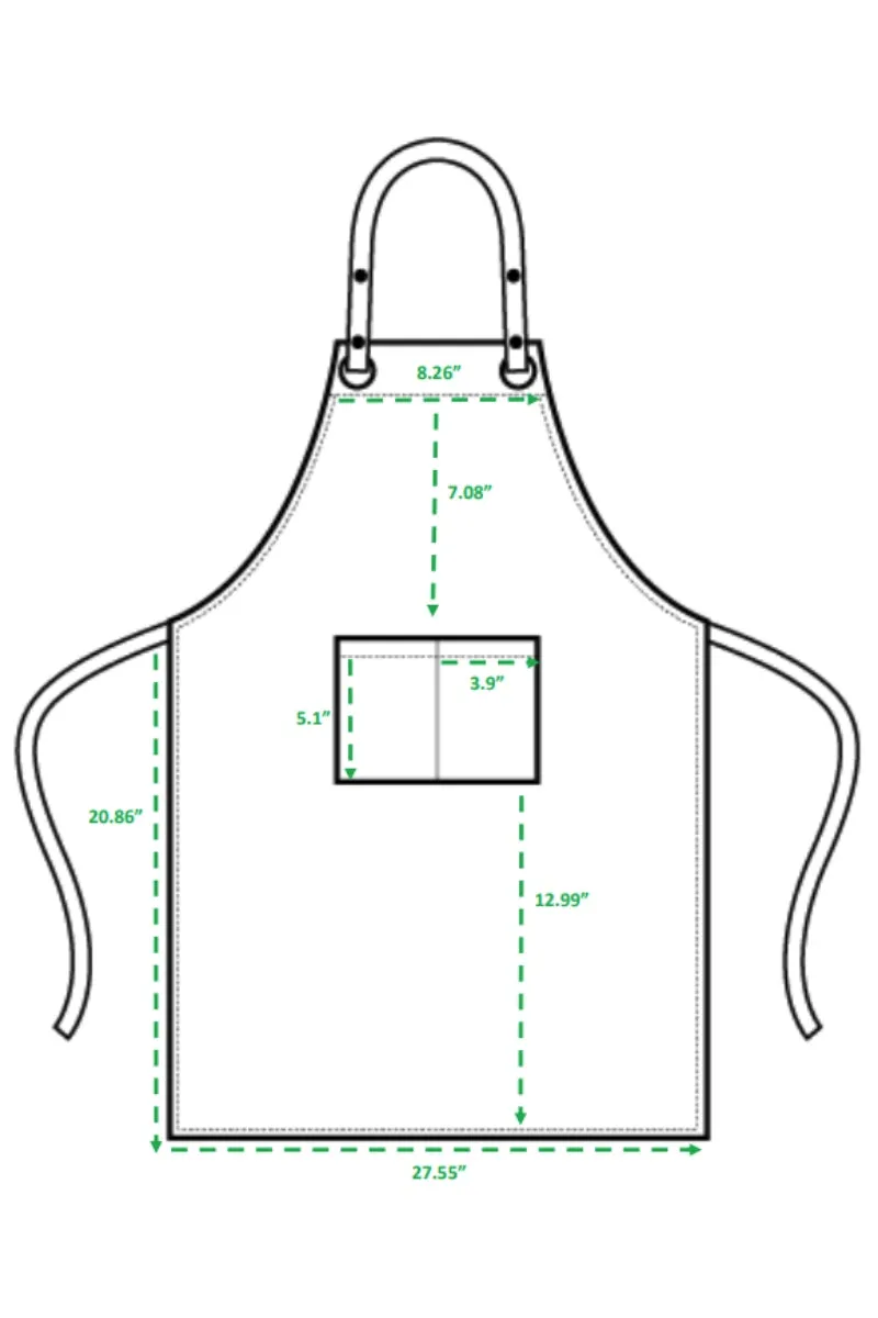 Khaki/Brown Espresso Adjustable Bib Apron (2 Pockets)