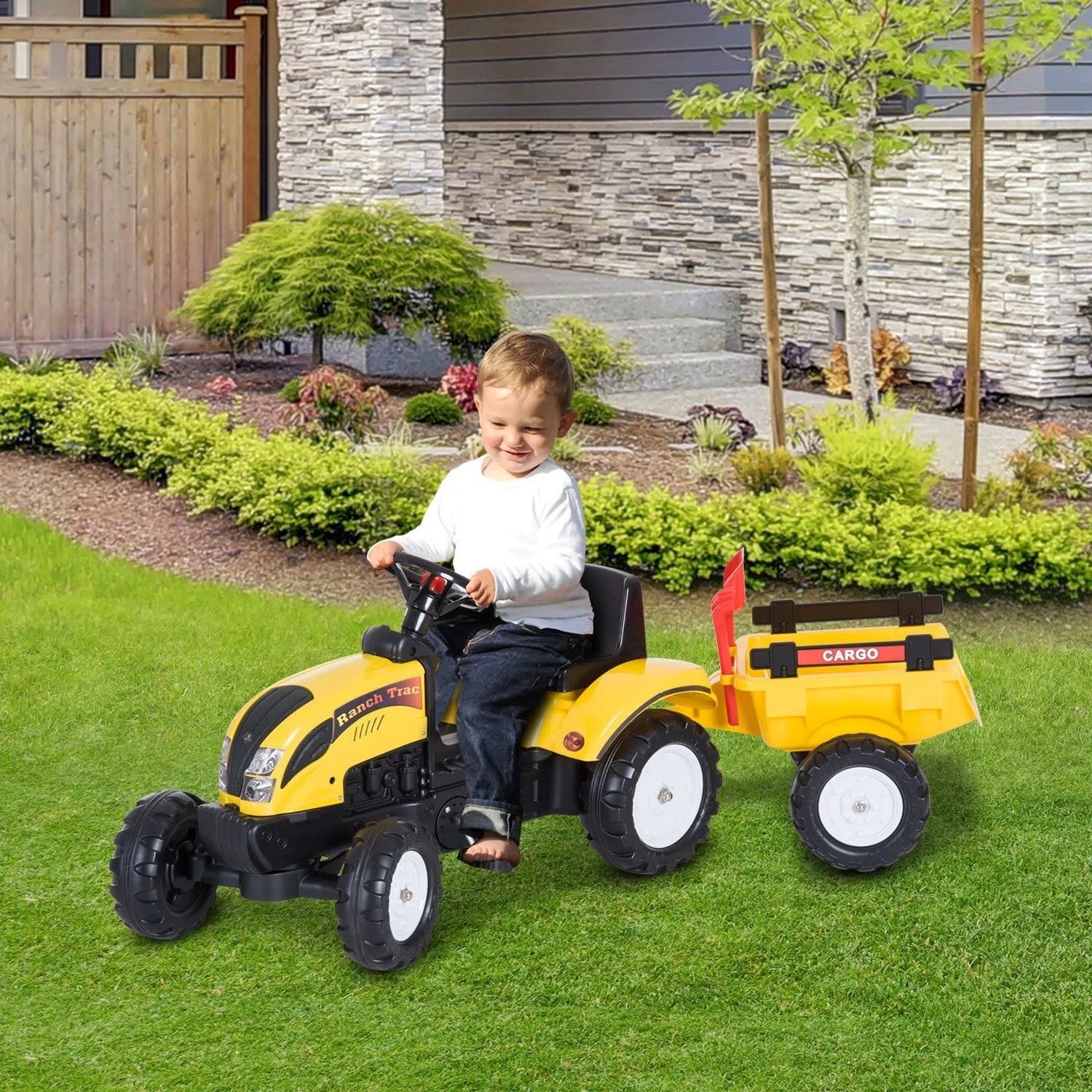 Kids Ride On Tractor with Trailer