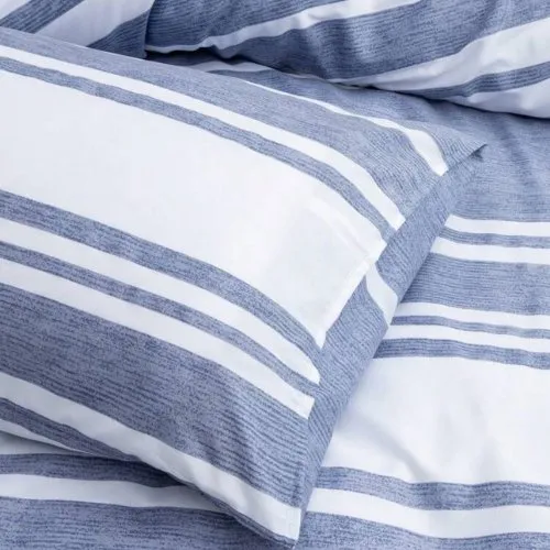 King Size 6 pieces, Blue Stripe Design Duvet cover set.