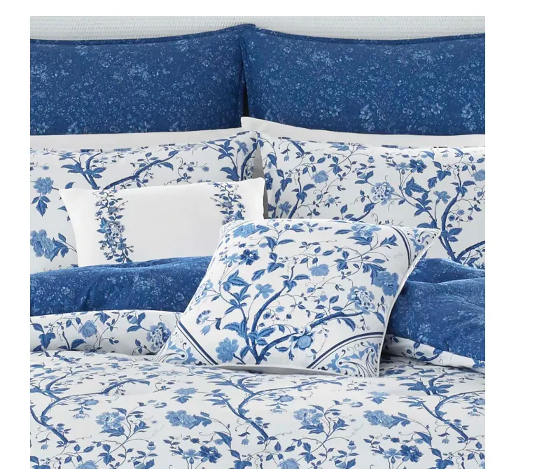 Laura Ashley Elise Cotton Reversible 2 Piece Duvet Cover Set, Twin - Blue