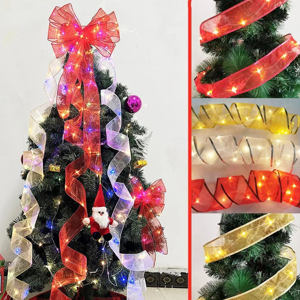 LED Decorative Christmas Ribbon Lights-Battery Operated