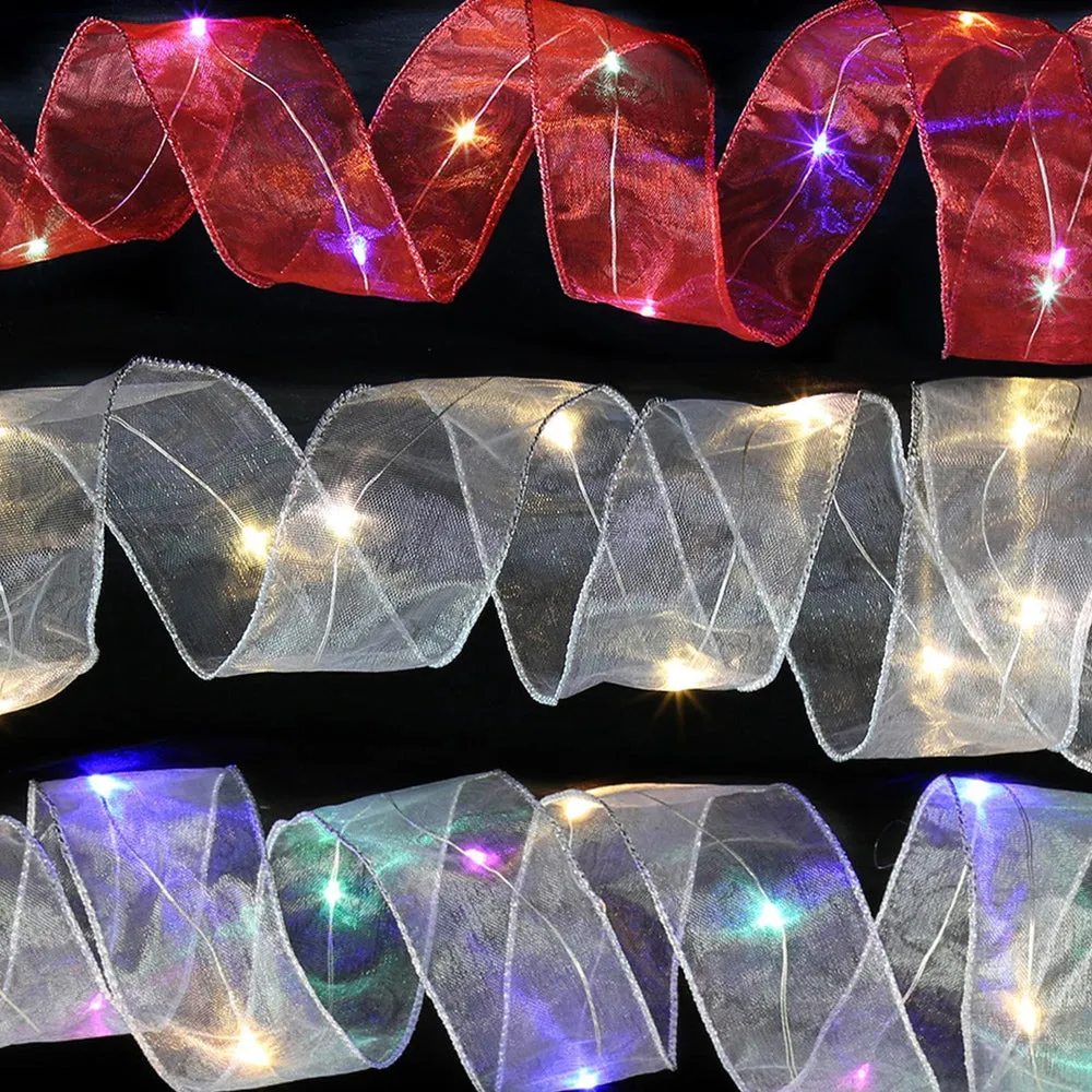 LED Decorative Christmas Ribbon Lights-Battery Operated