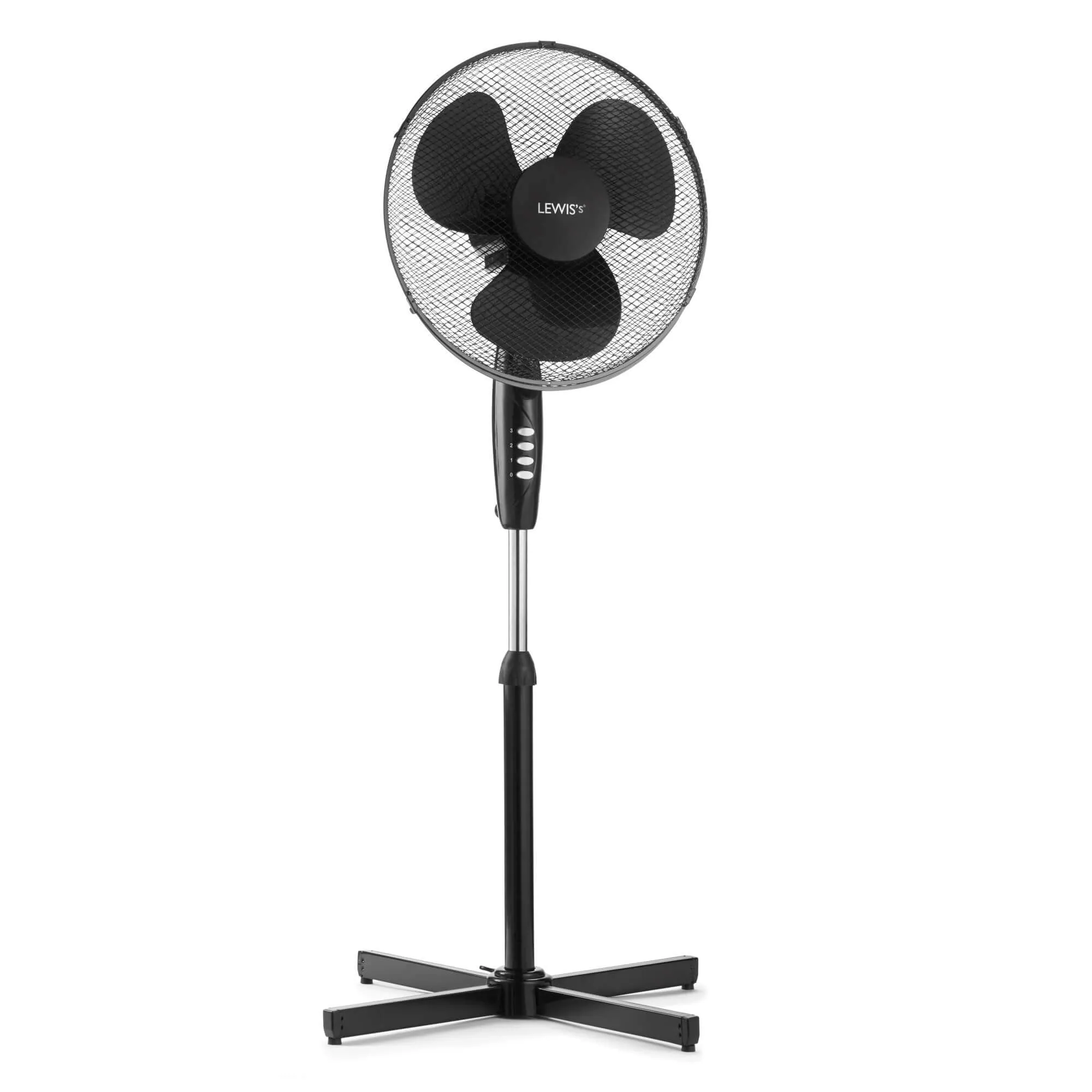 Lewis's  16 Inch Standing Pedestal Fan  - Black