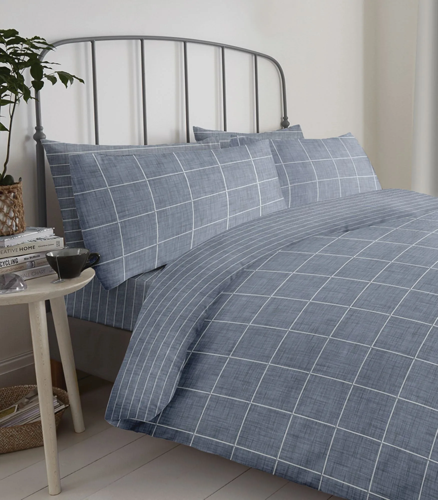 Lewis's Reversible Printed Bed In A Bag - Grey Check