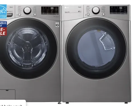 LG 4.5 cu. ft. Front Load Washer with Steam Technology and 7.4 cu. ft.  Dryer with Built-In Intelligence