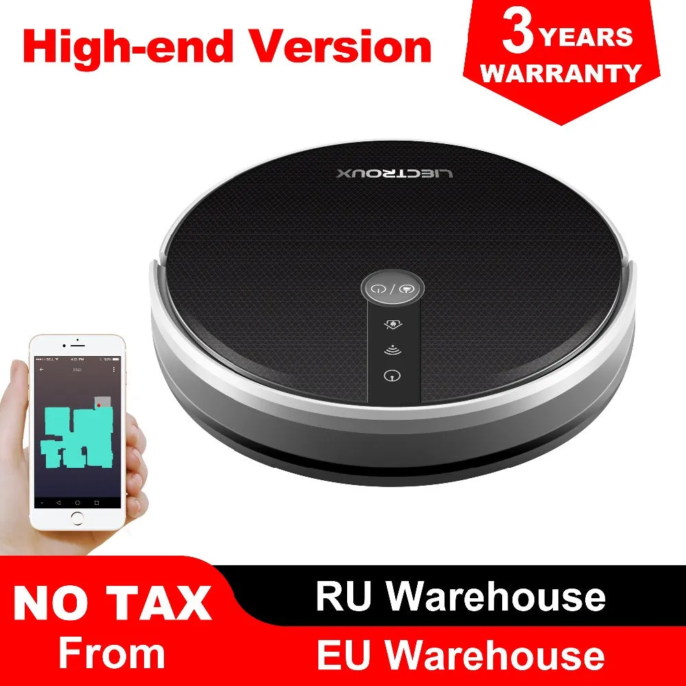 LIECTROUX C30B Robot Vacuum Cleaner, Map navigation with Memory,Wifi APP Control,3000pa Suction Power,Smart Electric Water tank,