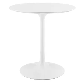 Lippa 28" Round Wood Top Dining Table White EEI-1115-WHI