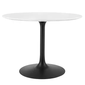 Lippa 40" Round Dining Table Black White EEI-3521-BLK-WHI