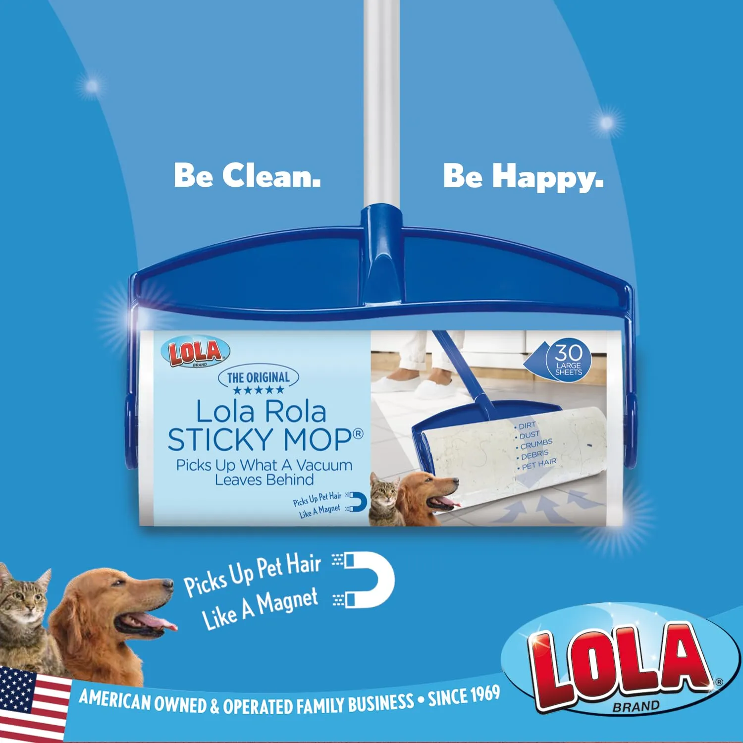 Lola Rola Sticky Mop w/ Aluminum 4-piece handle