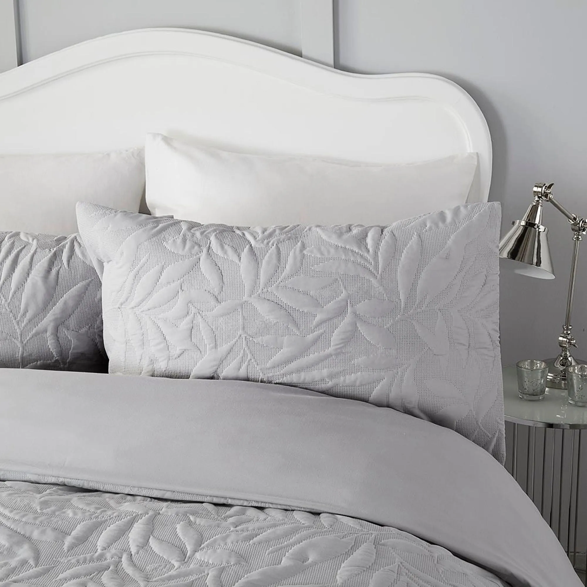 Luana Duvet Cover Set by Serene in Silver