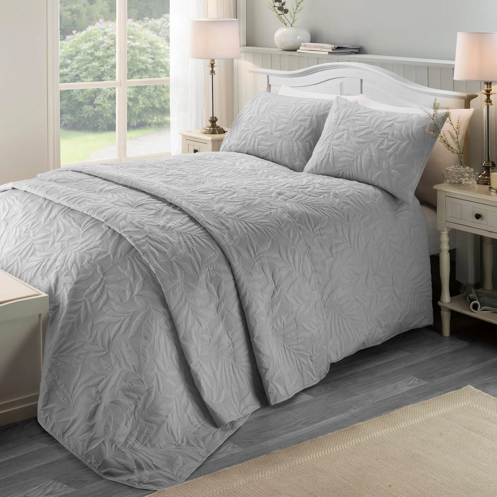 Luana Duvet Cover Set by Serene in Silver