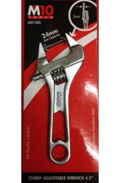 M10 Stubby Adjustable Wrench 4.5" (AW120S) | Model : 005-005-045