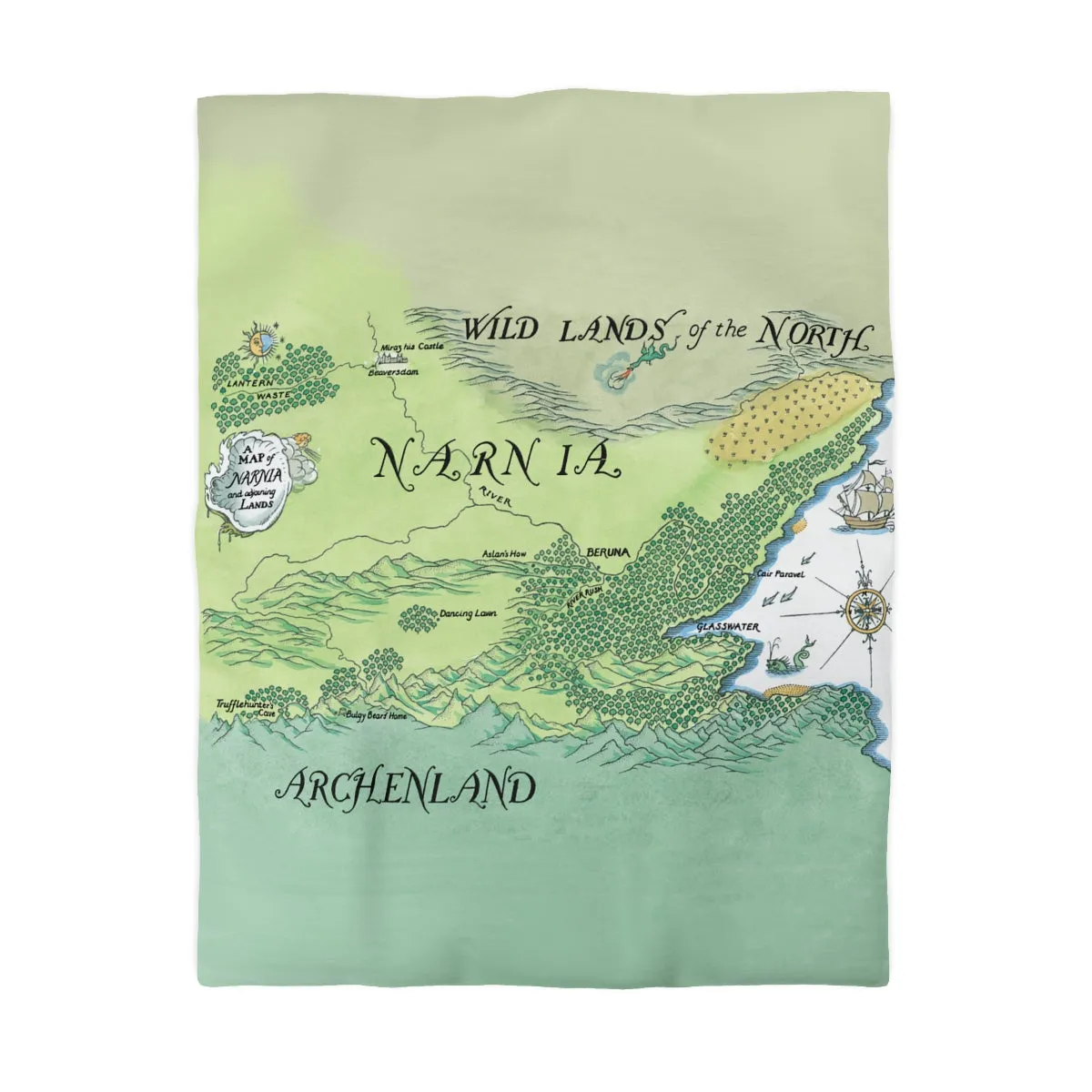 Map of Narnia Duvet Cover