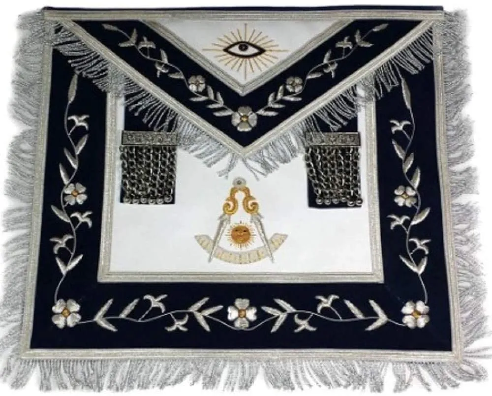 Masonic Past Master Apron Gold and Silver Hand Embroidery Apron