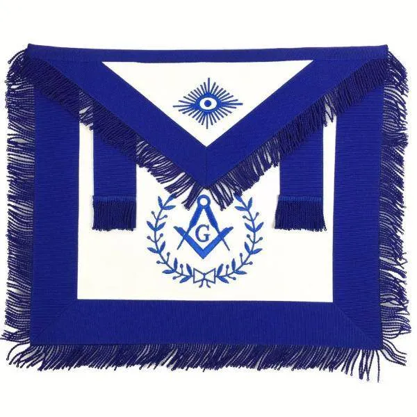 Master Mason Blue Lodge Apron - Navy Blue & White